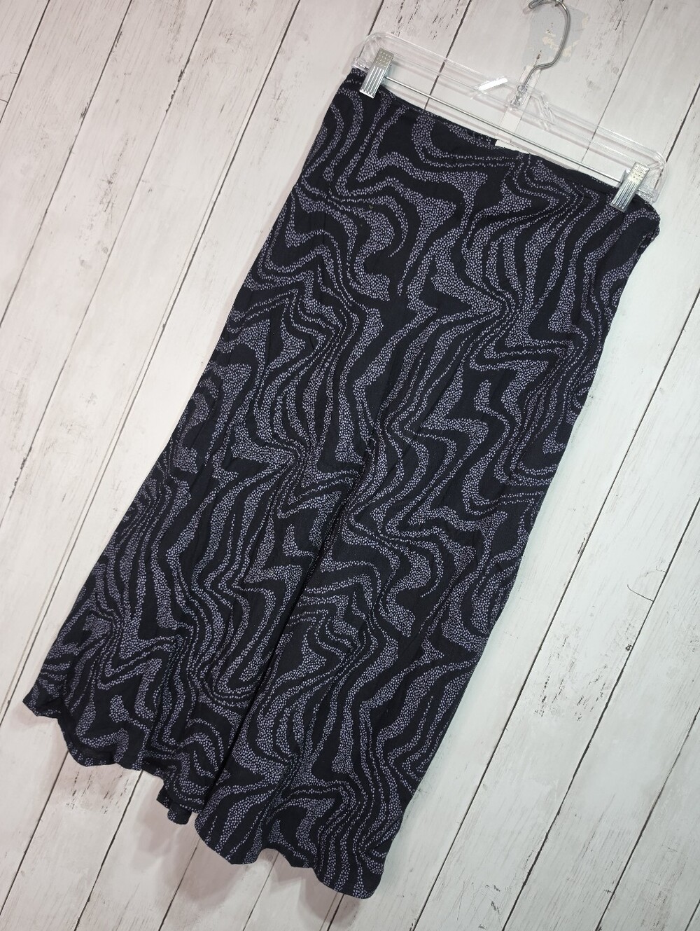 RVCA Womens Strata Annika Long Skirt Navy Blue High Rise Regular Fit Size Medium - Picture 2 of 9